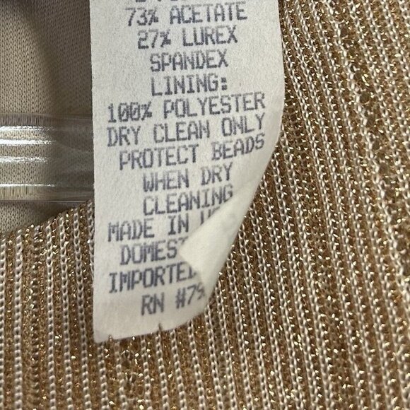 Alex Evenings Gold Metallic Gown Maxi Dress Womens Size 8 Formal Mature - Picture 5 of 12